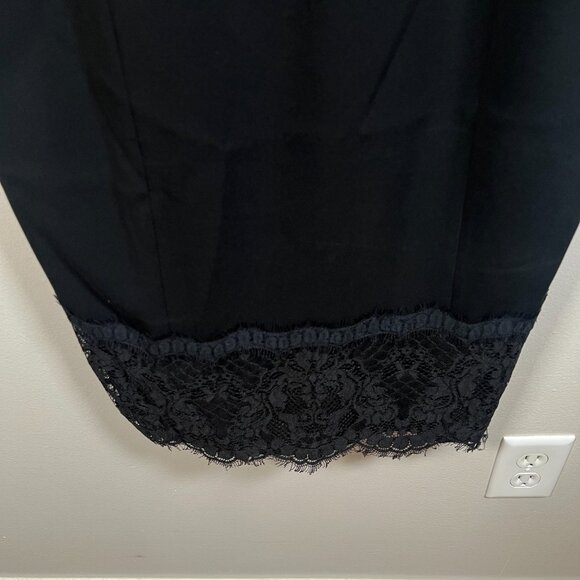 DVF Olivette Lace Trim Slip Dress Size 14 Black Cocktail 90s Practical Magic - Picture 6 of 11